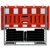 SET | with 20 panel fences | and 21 base plates | on multi-pallet | with lamp adapter | with red/white foil, type RA1/A | type of barrier NOX red